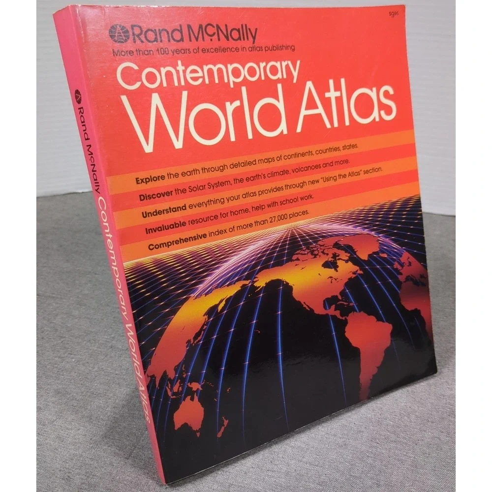 1984 Contemporary‎ World Atlas Vintage Illustrated Rand McNally Trade Paperback